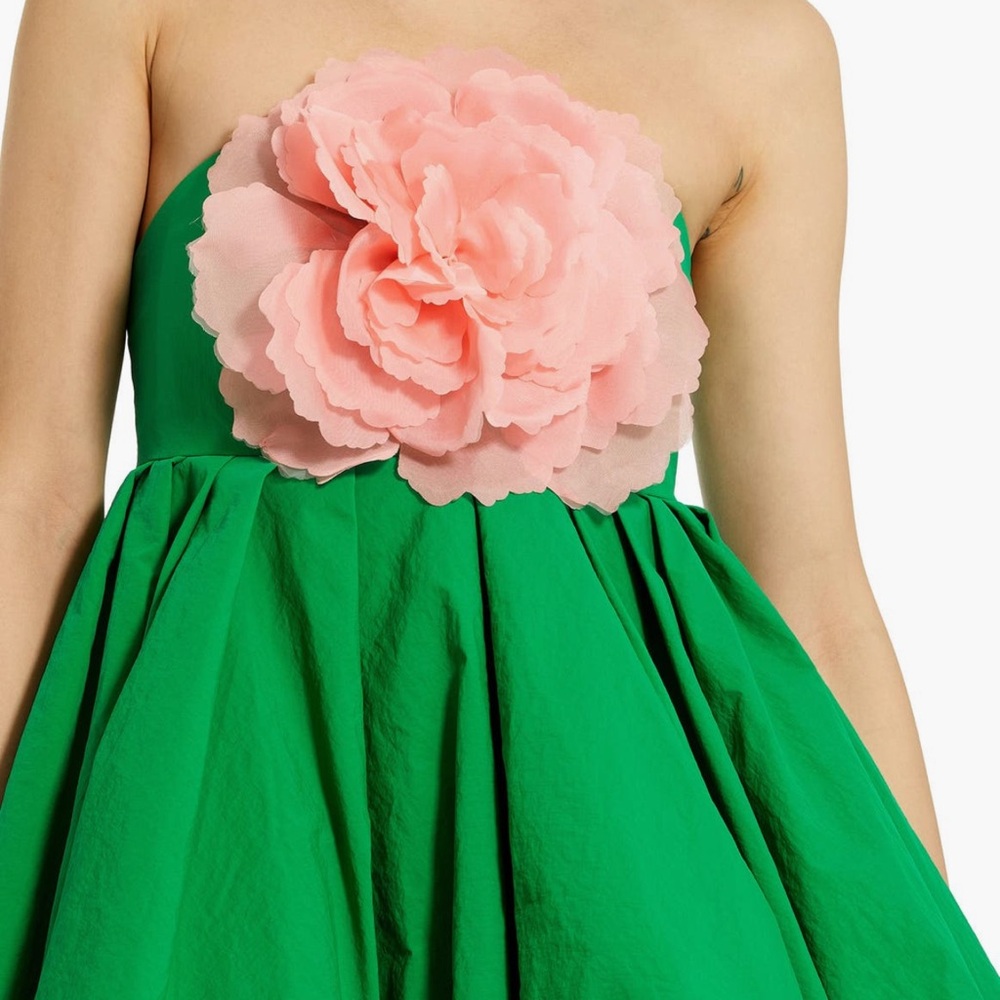 Mac Duggal Faille Strapless Flower Detail Mini Dress size 2 NWT - Picture 4 of 5